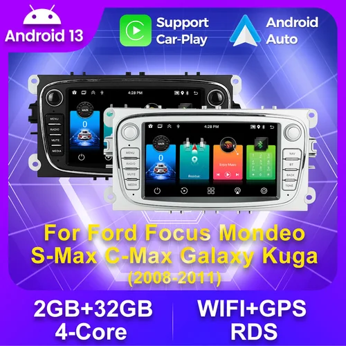 Mekede android13 für ford focus mondeos-max c-max galaxy kuga 2008-2011 4-core gps rds autoradio multimedia player carplay auto