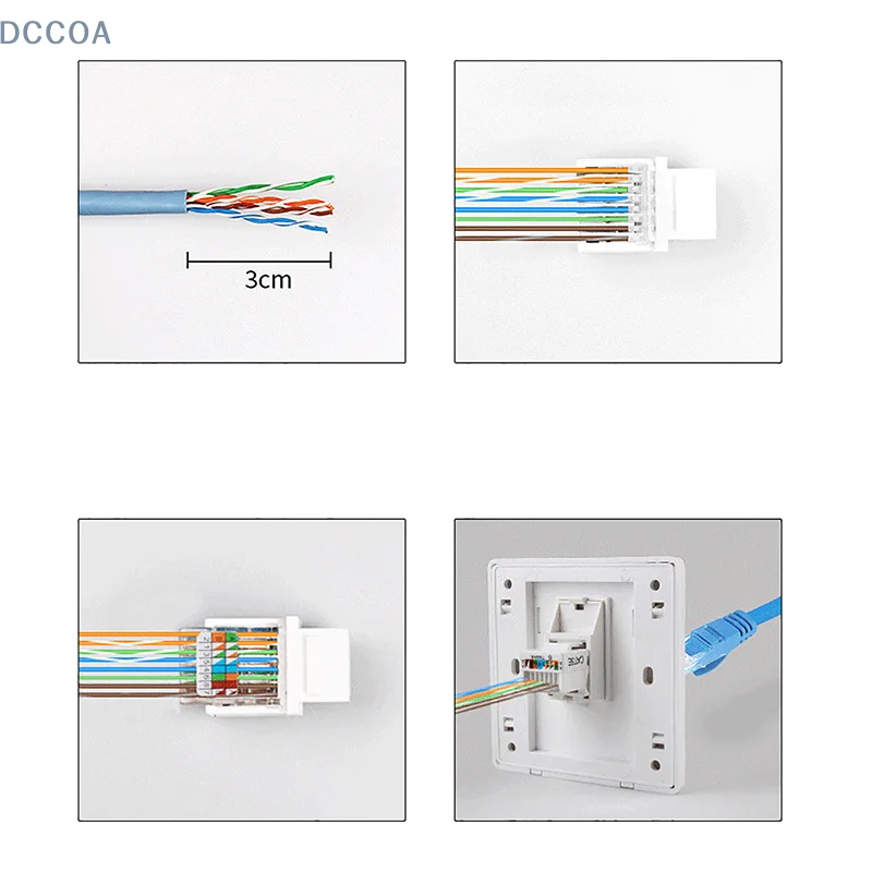 5 قطعة RJ45 موصل معلومات المقبس منفذ الكمبيوتر مهائي كابلات جاك أداة خالية CAT5E UTP محول كابل الشبكة