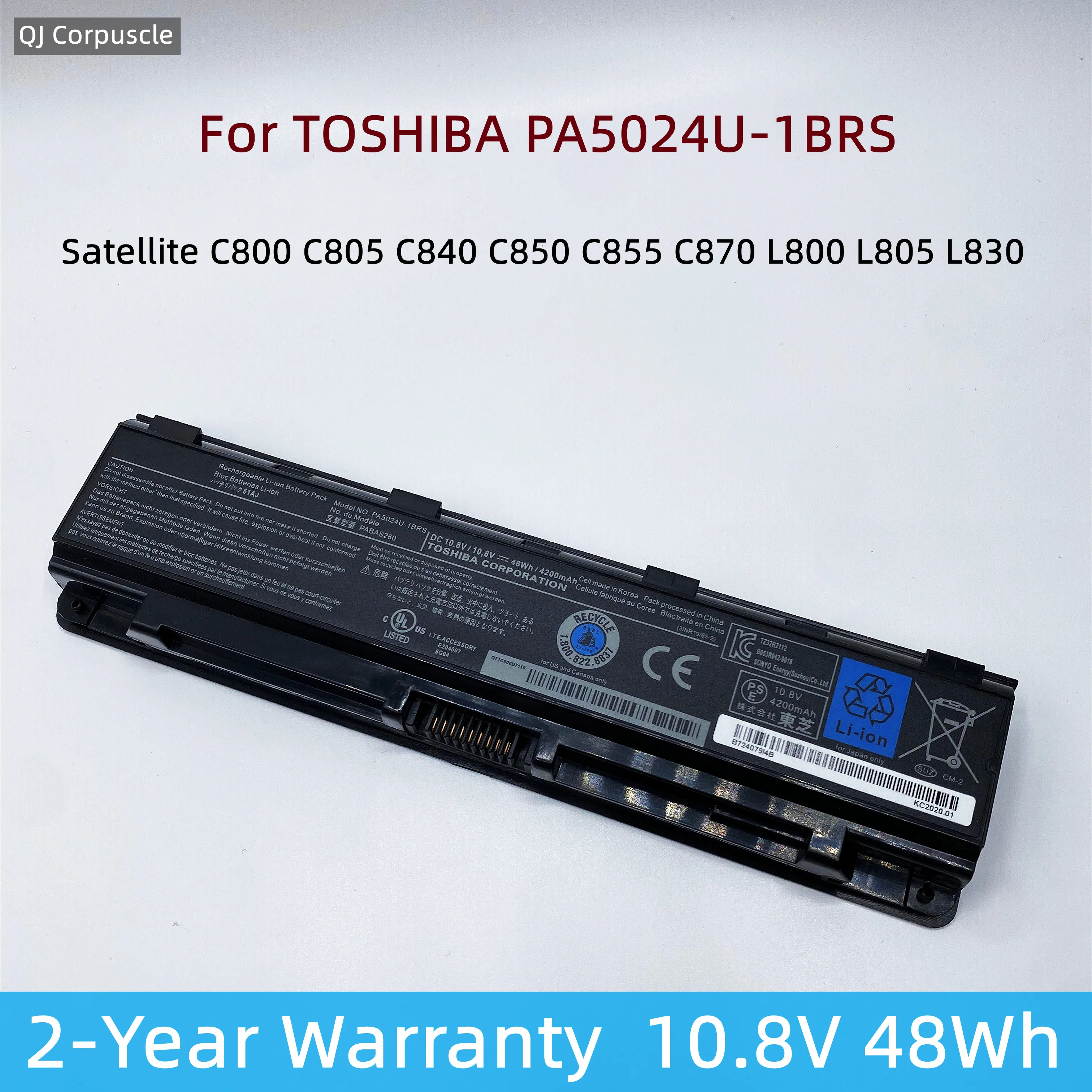 

Original PA5024U-1BRS Laptop Battery For TOSHIBA Satellite C800 C805 C840 C850 C855 C870 L800 L805 L830 L835 L840 L850 L855 L870