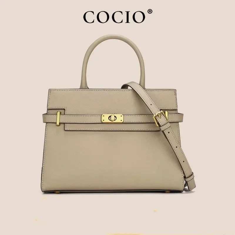 

Кожаная сумка Lanjia COCIO для женщин, высококачественная, однотонная, с возможностью ношения на плече и в руке.