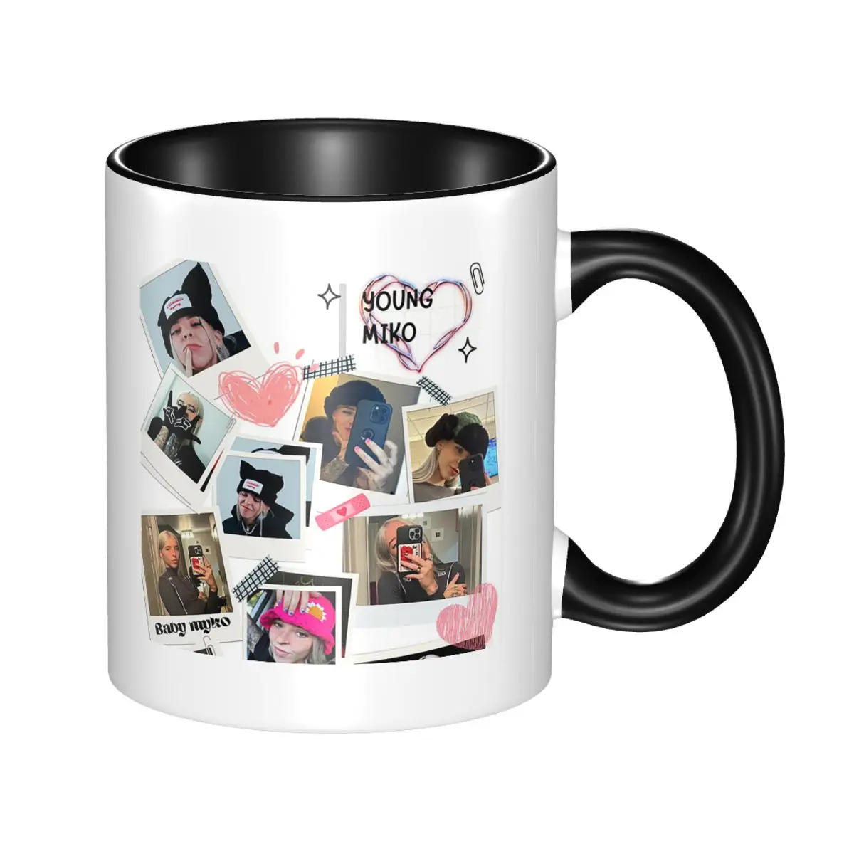 

Collage Of Young Miko Mug Funny Ceramic Coffee Cups Tea Mugs Milk Cup Drinkware Gift for Woman Man