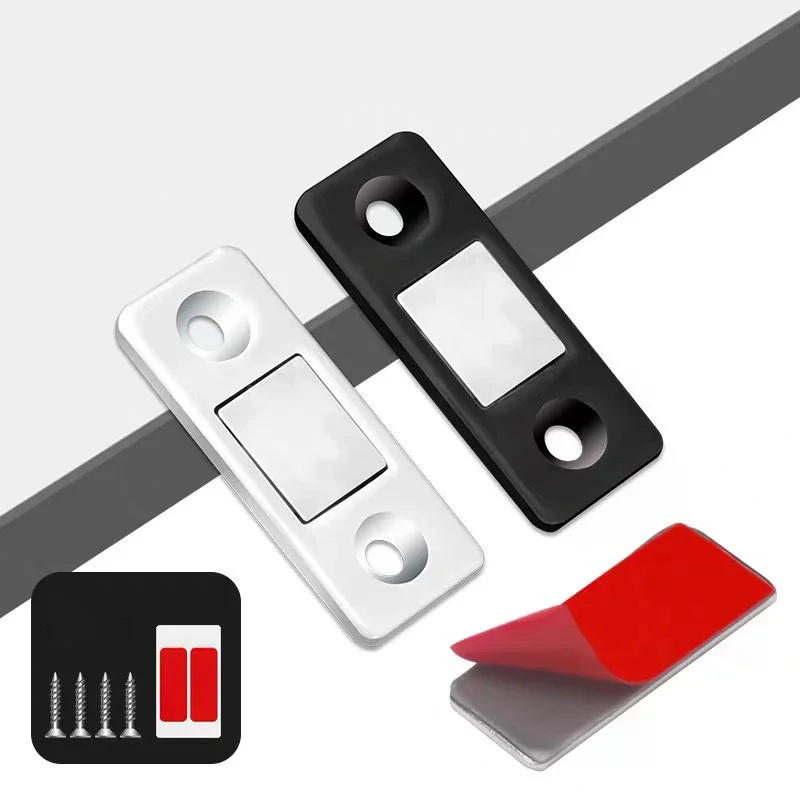 2 Pairs Magnetic Cabinet Catche Ultra Thin Door Strong Magnets Stopper Invisible Adhesive Drawer Magnet Lock For Kitchen Closet