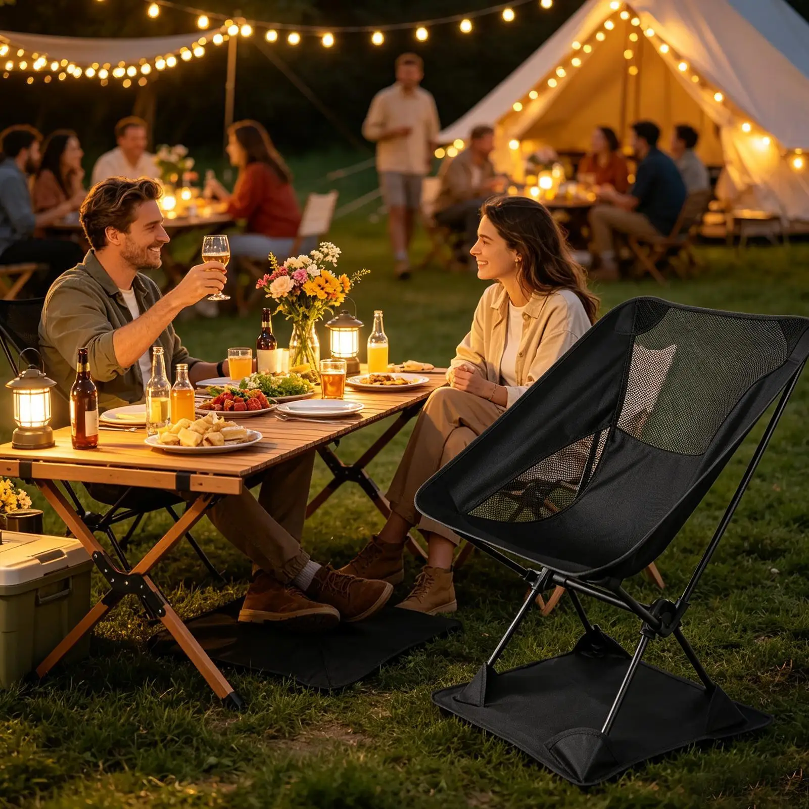 Folding Chair Anti Sinking Pad Anti-collapse Easy Setup Water Blocking Outdoor Chair Anti-Sink Pad For Garden Yard Picnic view 3