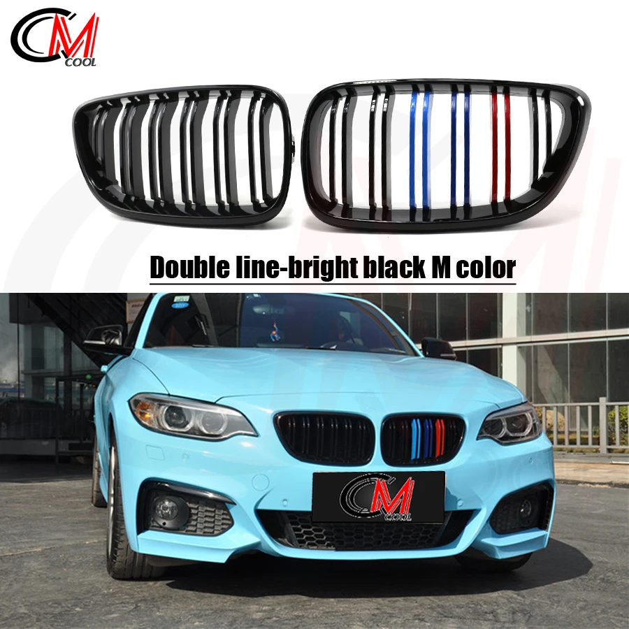 For BMW 2 Series F22 F23 Kidney Grille Glossy Black matte black ABS Color Plastic Front Bumper Auto Decor Grill