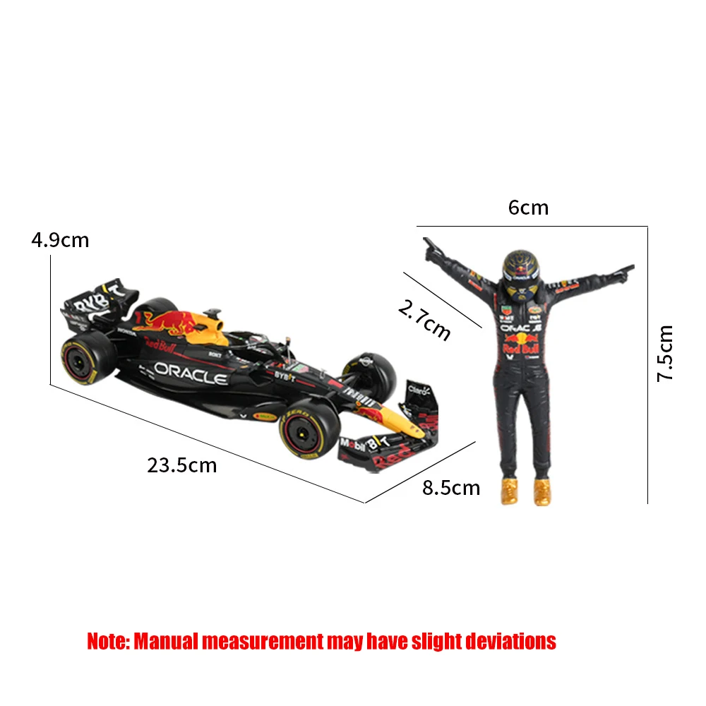 Bburago 1:24 2023 F1 Red Bull Racing RB19+Winning Doll 1# Verstappen 11# Perez Paint Formula One Alloy Super Toy Car Model