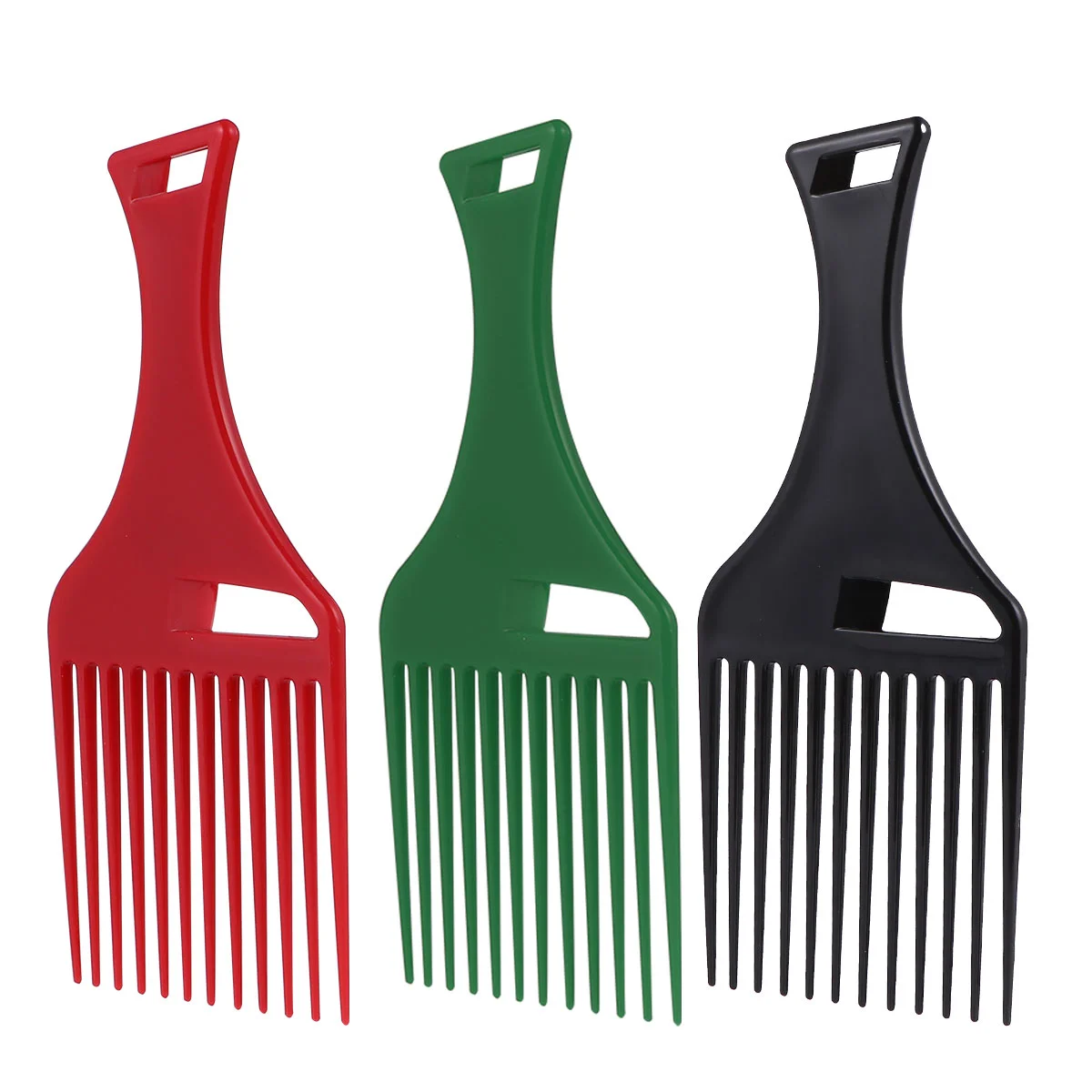 3 Pcs Oil Comb Afro Plastic to Weave Hair Accessory Styling Tool Barber Pick Fork Lift
