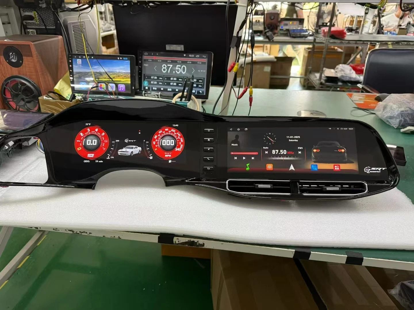 

Android Auto Digital Cluster Speedometer for Dodge Challenger SRT Hellcat 2010-2023 Car Dvd GPS Radio Player Carplay Head unit