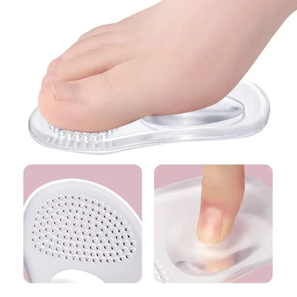 1Pair Non Slip Forefoot Cushion Feet Pain Relief Silicone Shoe Pads High Heels Insole Cushions Massage Foot Cushions Pads