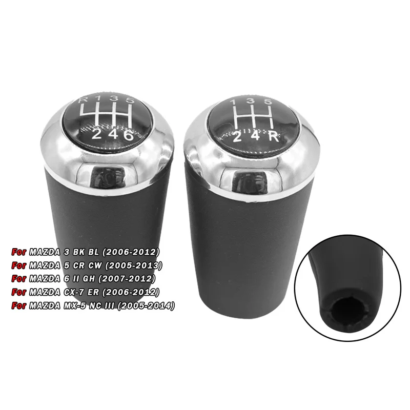 For Mazda 3 Leather Shift Handle Shift Lever Handball 6th Gear Gear Head Interior Accessories