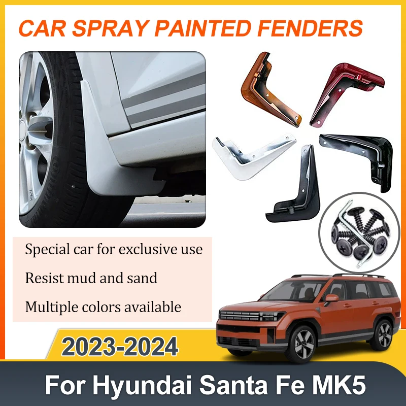 

Автомобильное переднее и заднее крыло для Hyundai Santa Fe MX5, аксессуары MK5 2023 2024, брызговики, брызговики, краска для выпечки, брызговик