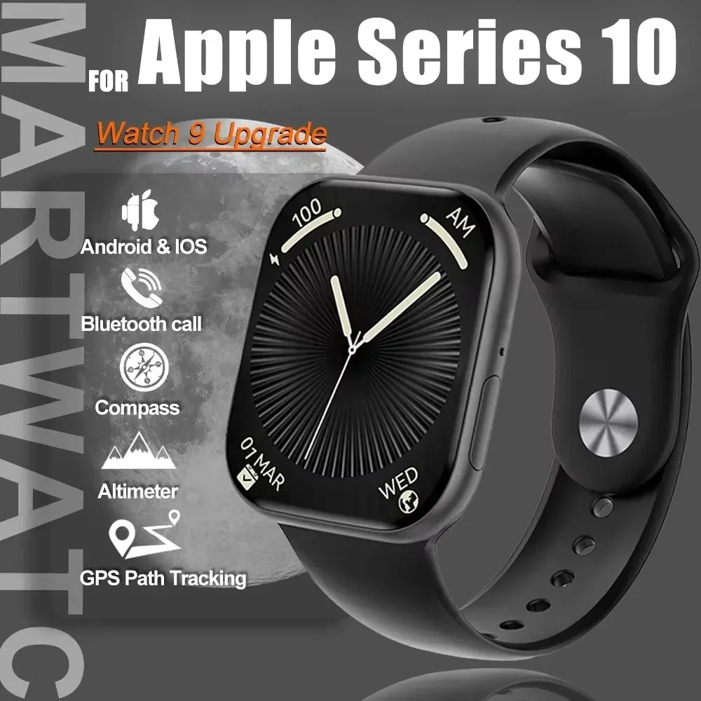 

2025 Новые оригинальные умные часы для Apple Watch 10 Mini для мужчин NFC 4 ГБ памяти Музыка 3D Surround HD AMOLED BT Call Водонепроницаемые часы с GPS