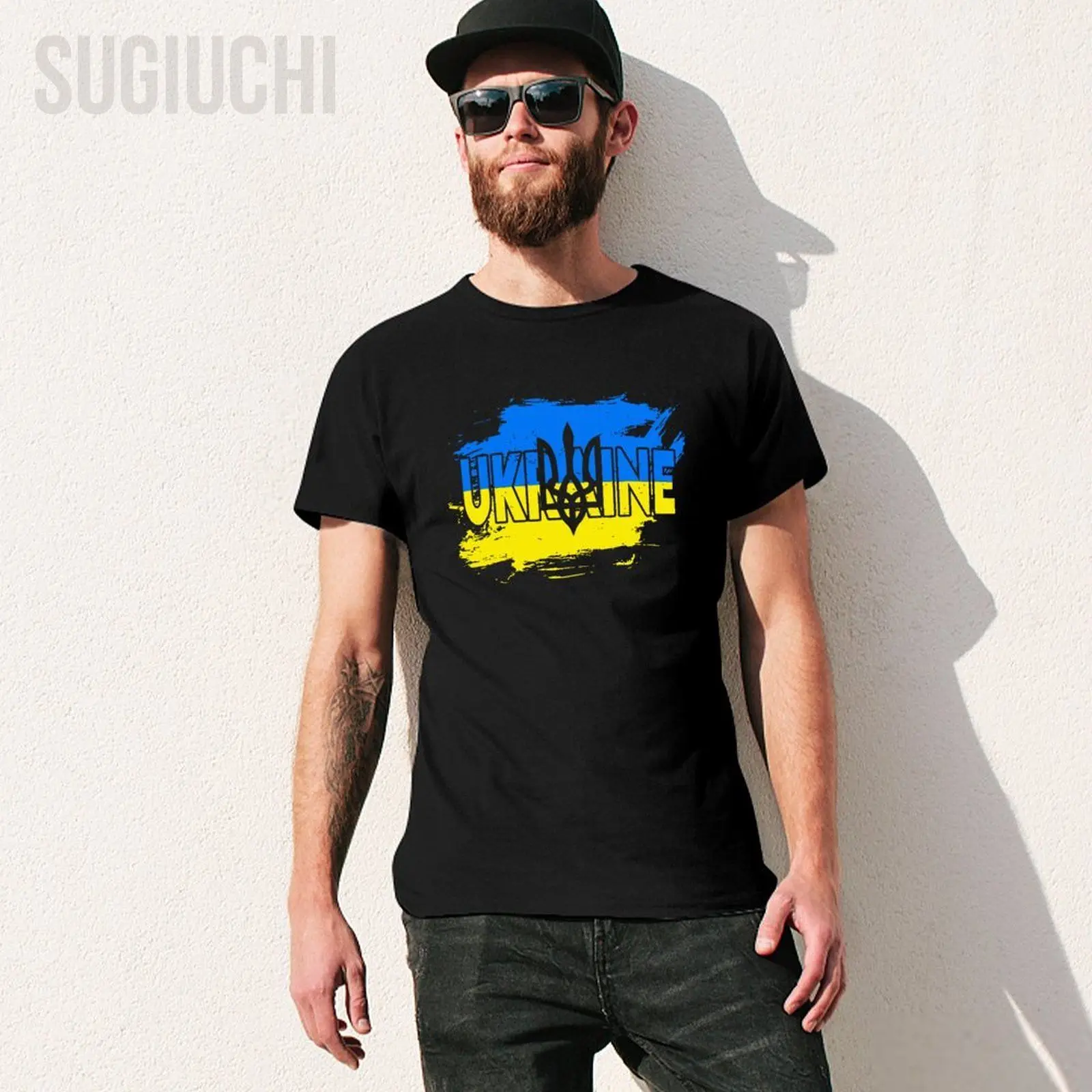 Unisex Men Vintage Ukraine Emblem Ukrainian Tshirt Tees T Shirts Women Boys 100% Cotton T-Shirt