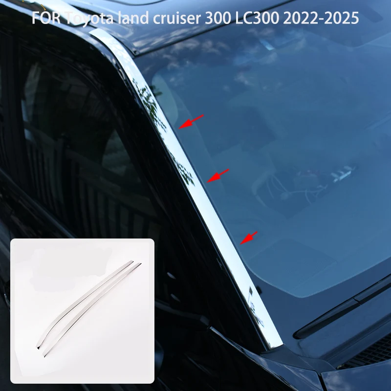 

Автомобильные аксессуары, подходят для Toyota land cruiser 300 LC300 2022-2025, хромированная передняя лобовое стекло из нержавеющей стали, боковая накладка