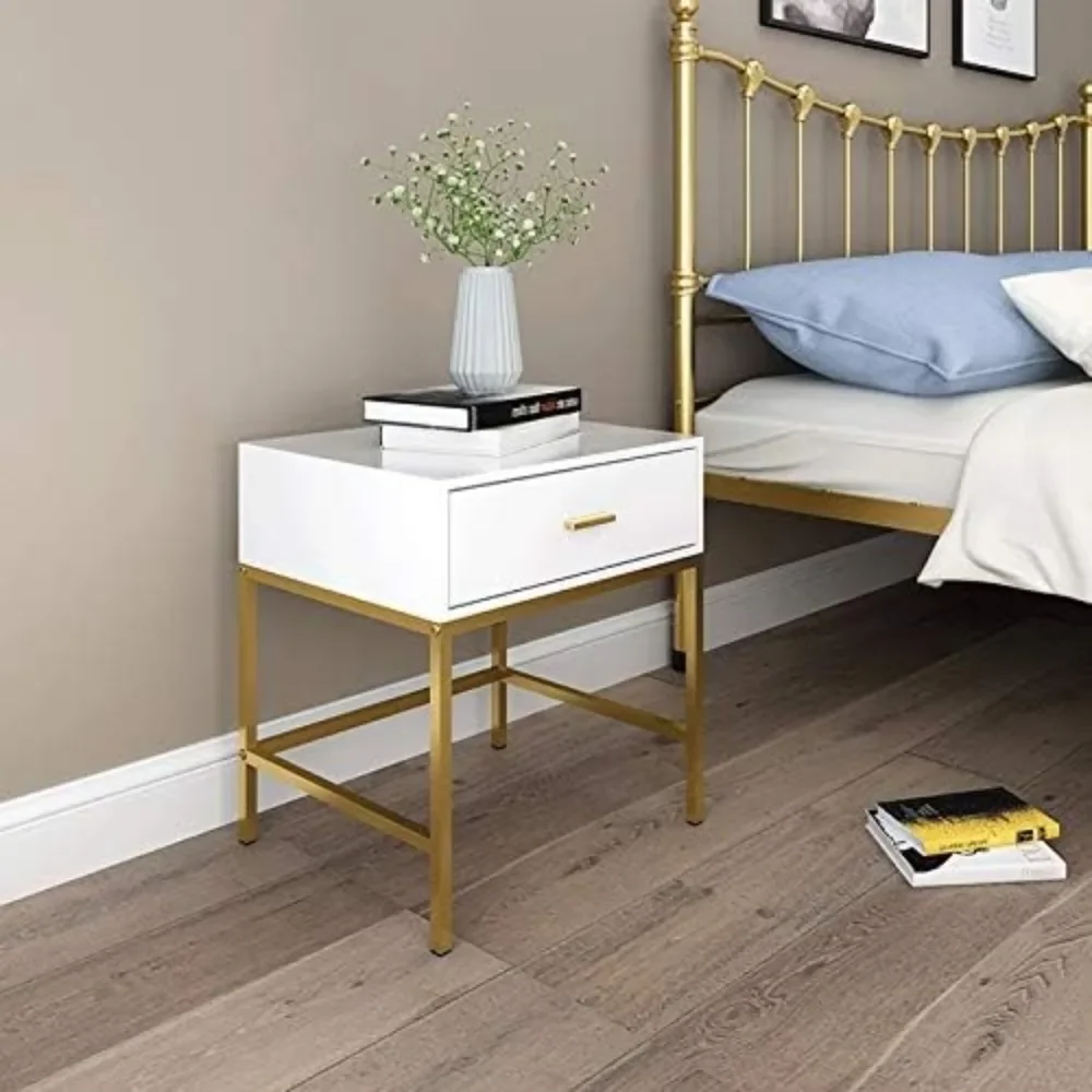 Minimally Modern Mini MDF Bedside Table, Economy Bedroom Bedside Table, Small Storage Cabinet Bedroom Furniture