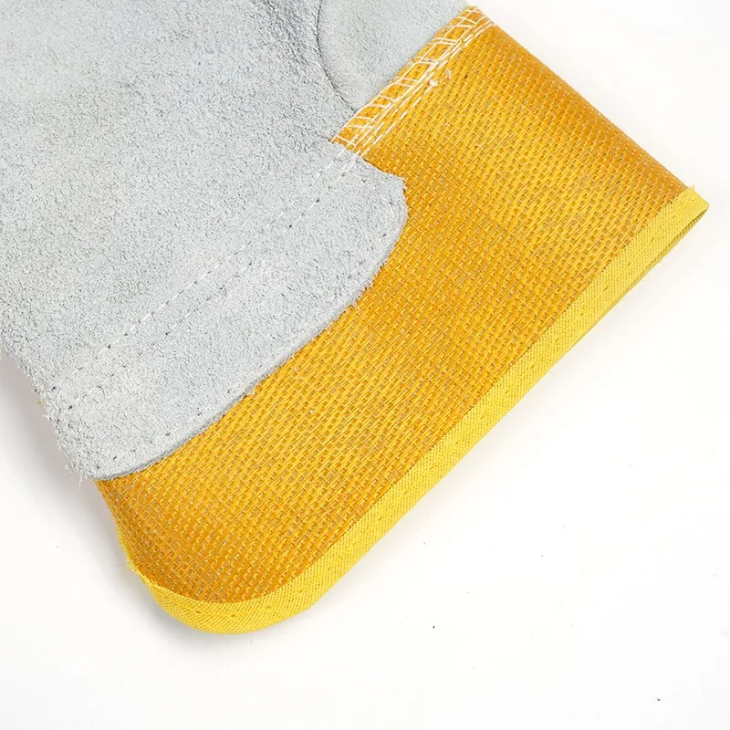 Genuine Cowhide Welding Protective Gloves, Anti-scald Heat-insulating & Wear-resistant, Cost-effective Hand Protection for Work
