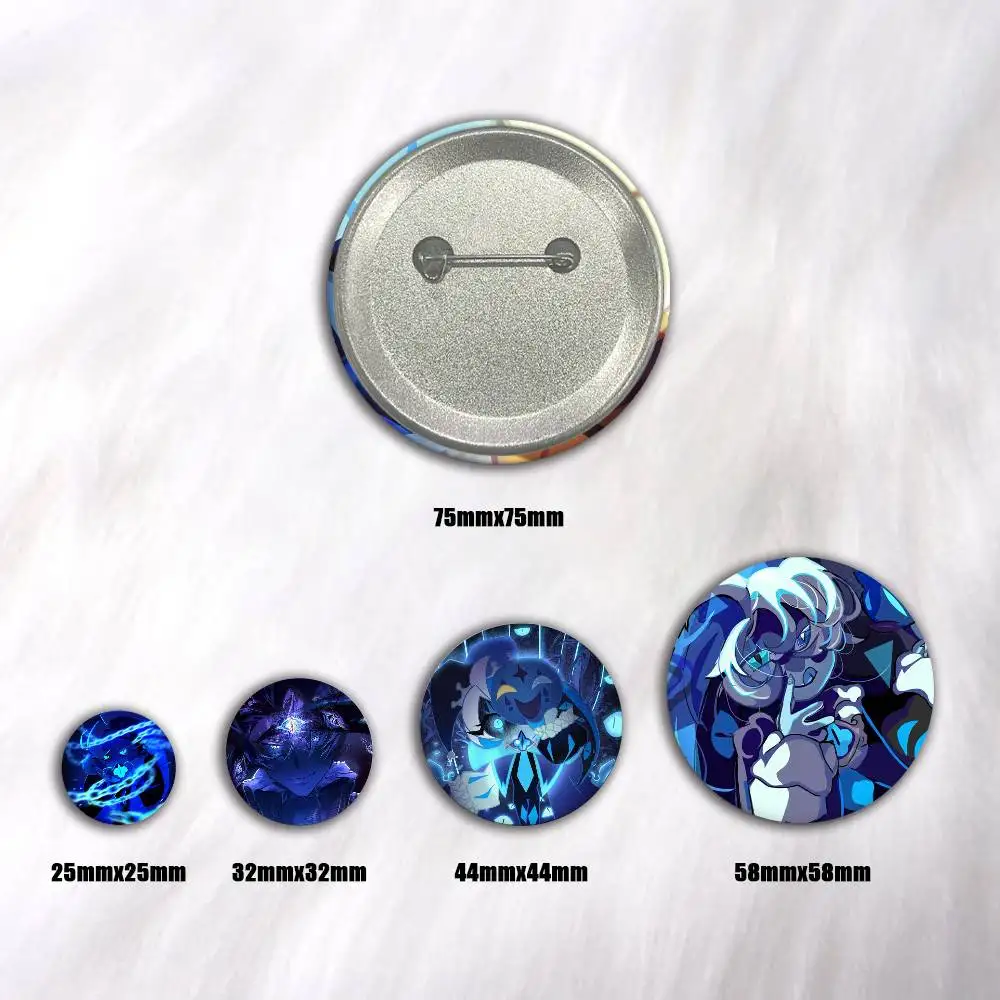 shadow milk cookie  Pins Badges Round Laser Badge Brooch Clothes Backpack Accessories