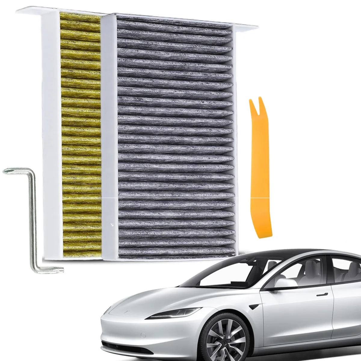 (1107681-00-A) Fortschrittlicher Aktivkohle-HVAC-Innenraumfilter, Ersatz für Tesla Model 3 (2017-2026), Model Y (2020-2026)