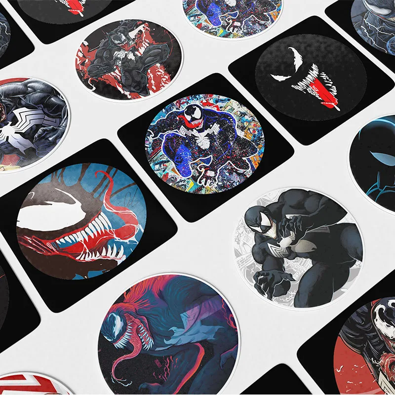 Disney Venom Round Stickers Cartoon Kid Gift Toy on Laptop Car Fridge Water Bottle Bicycle Sticker Decal Decoration Supplies