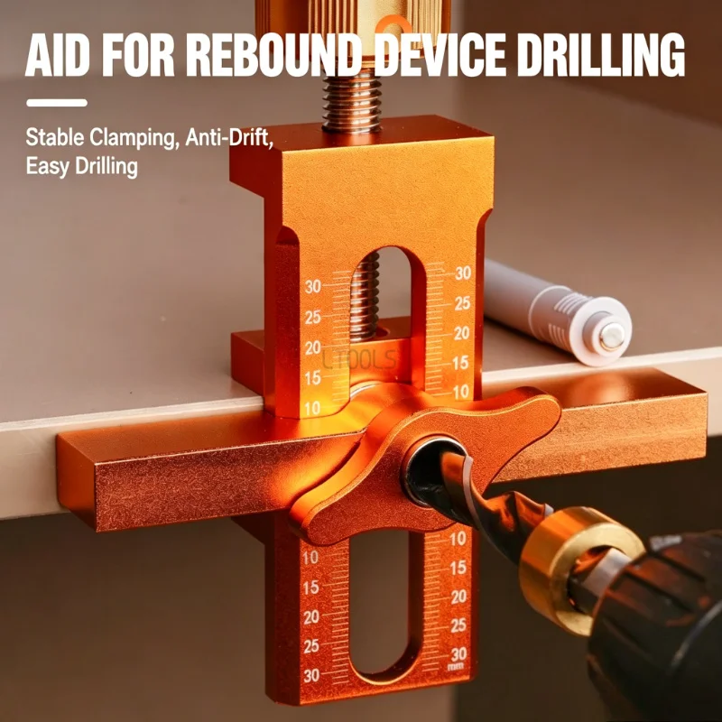 Cabinet Hinge Bounce Installation Locator Wood Drilling Jig Auxiliary Positioning Tool for Wall Cabinet Wood Panel Mount