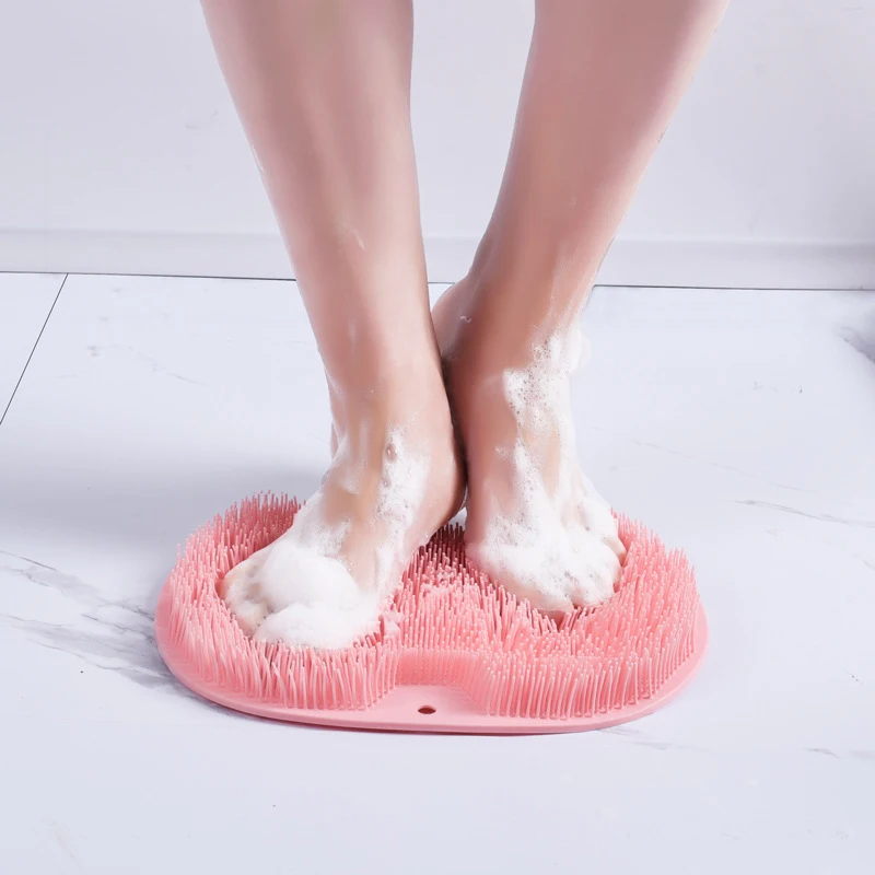 Foot Washing Brush Silicone Bath Foot Massage Pad Mat Shower Massage Bathroom Non-slip Bath Mat Anti Skid Pad for Foot Wash