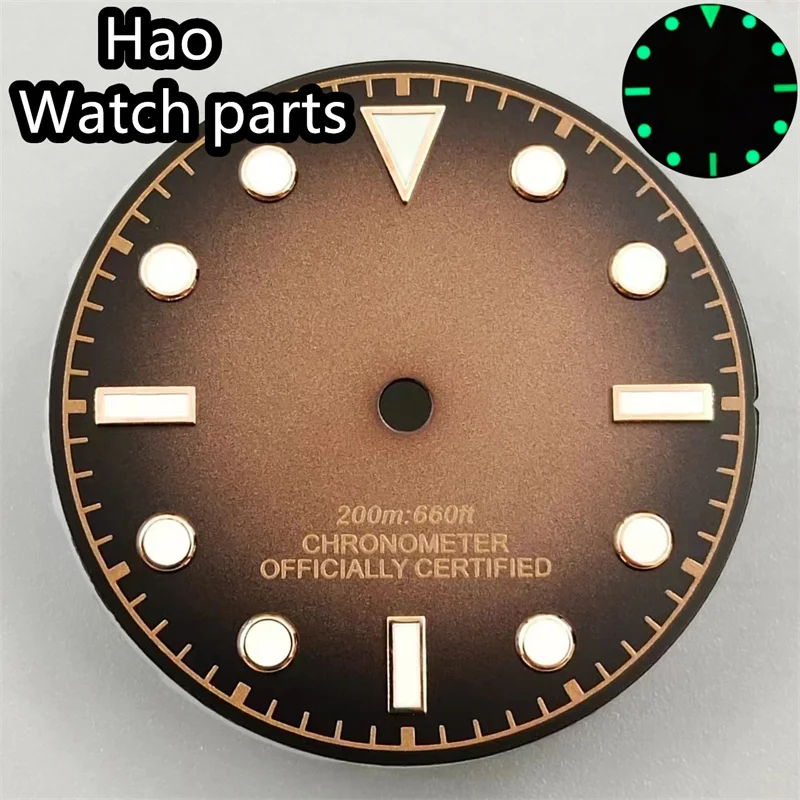 قرص متدرج 29 ملم عتيق أسود بني مع إبرة ندفة الثلج باللون الذهبي الوردي NH35 36 ETA2824 2836 ملحقات تعديل الساعة