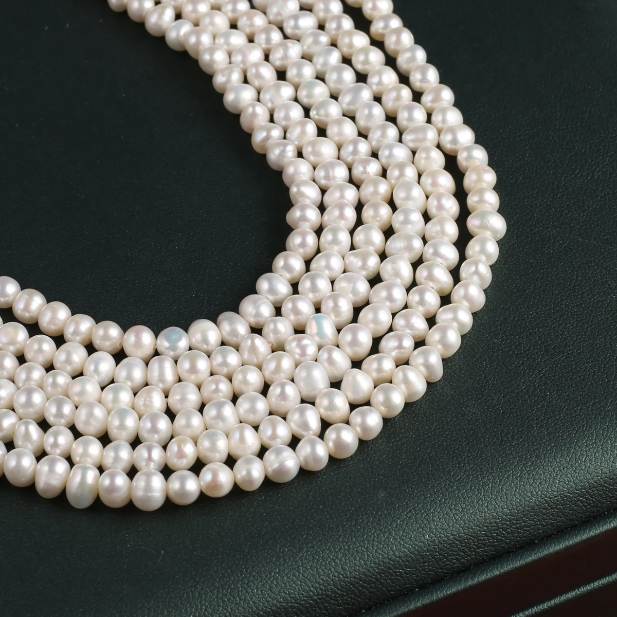 A-grade 100% Natural Freshwater Pearl Punch Beads Jewelry Making DIY Necklace Bracelet Accessory Gift 4-4.5mm/36cm