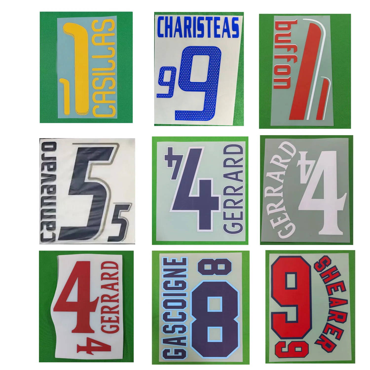 Retro Nameset Printing 2000 2002 2006 2018 Customize Name Number Heat Transfer Soccer Patch Badge