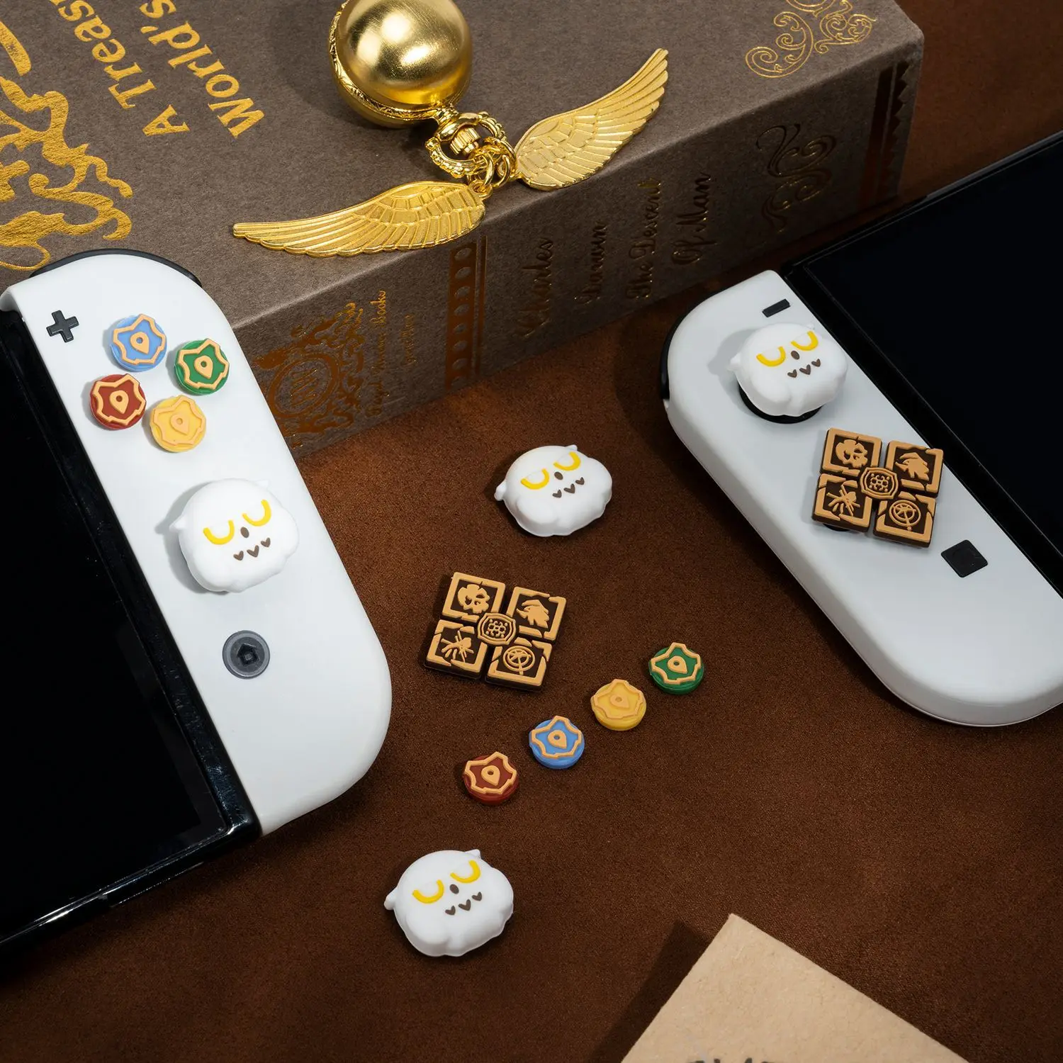 Lovely Silicone Soft D-pad Cross Button ABXY Key Sticker Skin Case For Nintendo Switch Oled Joy-con Thumb Stick Grip Cap Cover