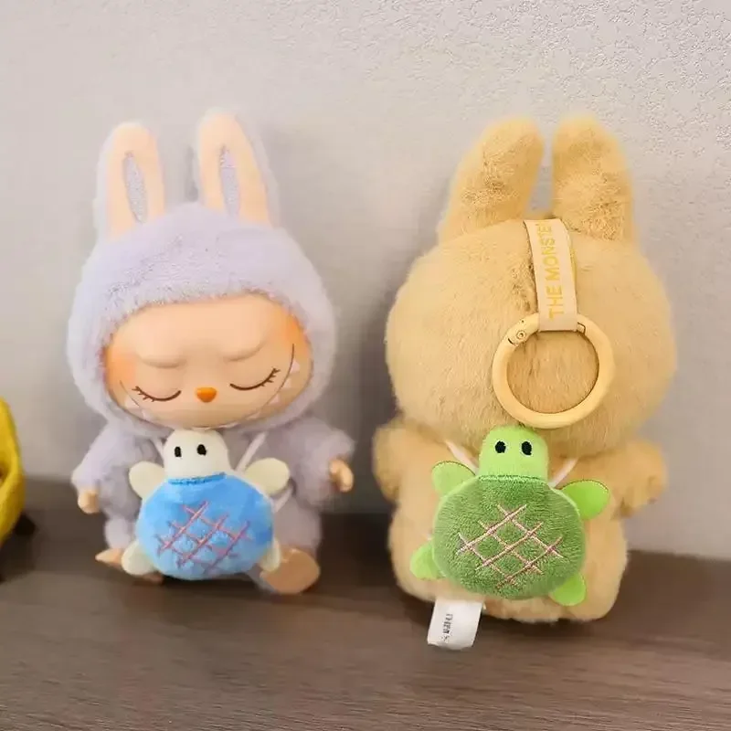 

17Cm Labubu Pendant Baby Clothes Accessories Vinyl Doll Backpack Lucky Bag Backpack Dolls Changing Dressing Game Toy