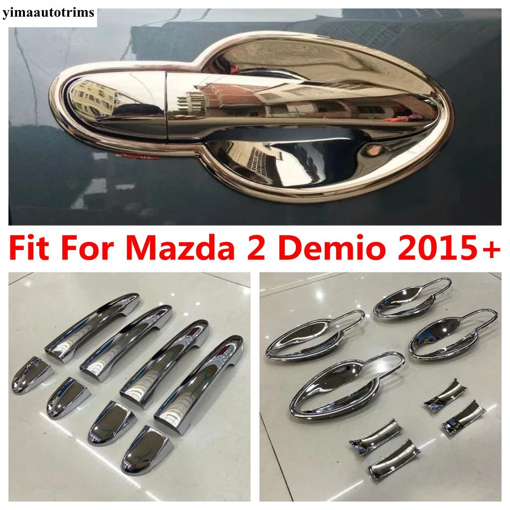 

For Mazda 2 Demio 2015 - 2023 Car Door Handle Bowl Decoration Protection Cover Trim ABS Chrome Accessories Exterior Refit Kit