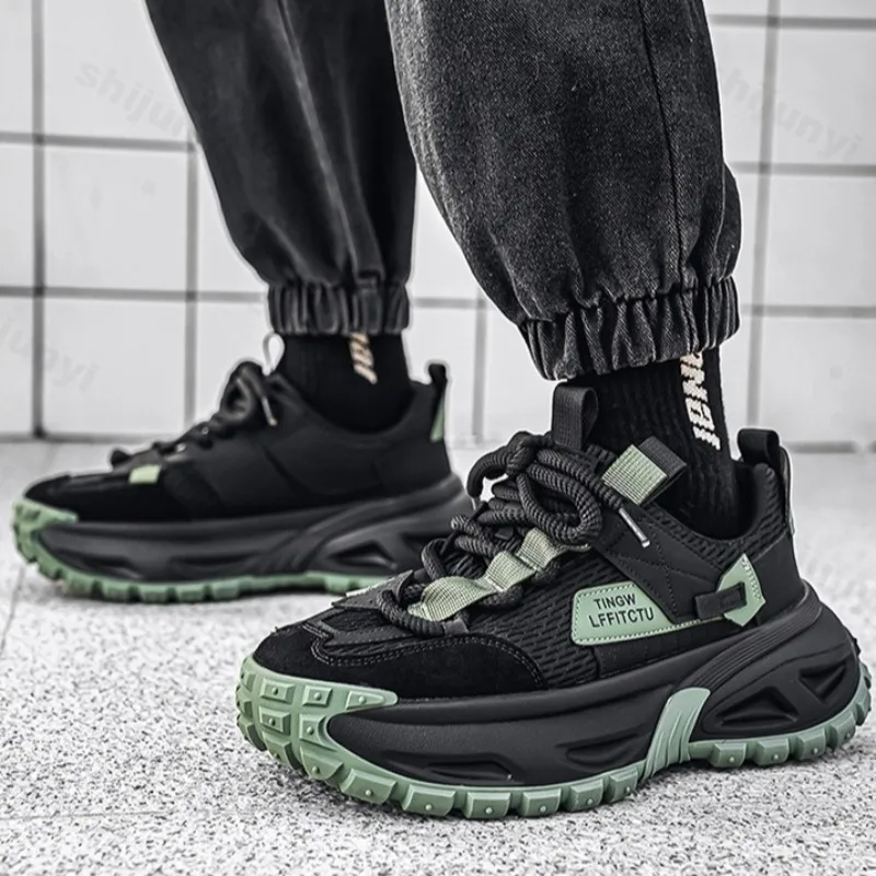 

Мужская модная трендовая универсальная повседневная обувь с низким берцем на толстой подошве, осень 2023, новые сетчатые дышащие удобные нишевые массивные кроссовки