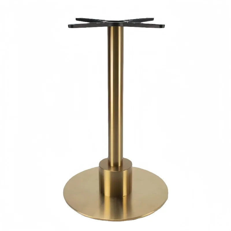 

Stainless Steel Gold Heavy Duty Round Pedestal Table Legs with Modern Design for Dining Restaurant Cafe Hospital & School Tables