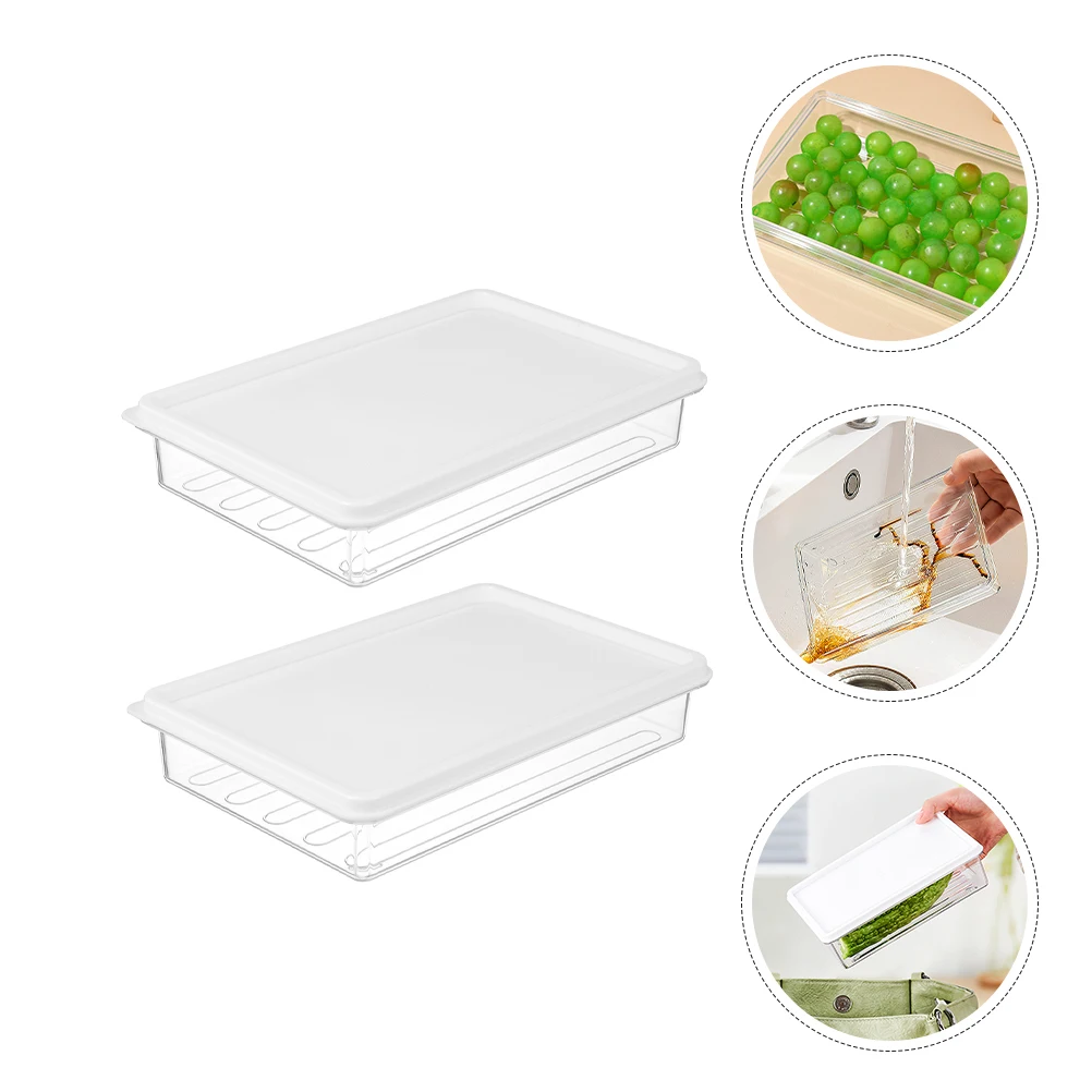 

2pcs Airtight Food Storage Containers for Bacon Meat Freshness Keeper Transparent Fridge Boxes Reusable Long Lasting