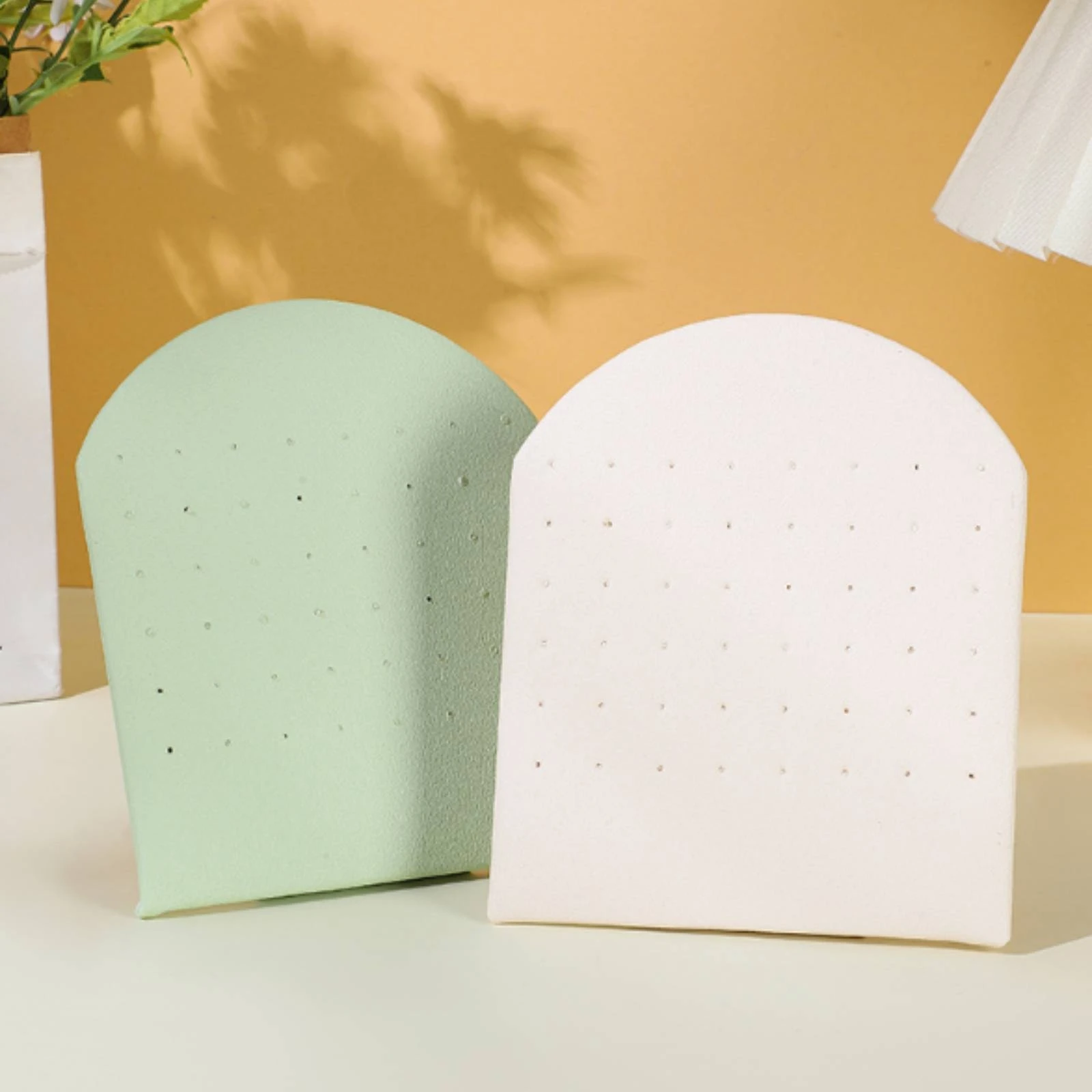 

48-Hole Earring Stand Matte Tabletop Earring Holder Jewelry Tree Stand Arch Design Solid Hollow Style