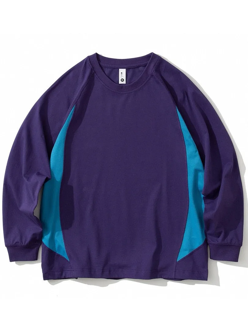 

KAPITAL Japanese-style Vintage Color-blocked Patchwork Round-neck Long-sleeved T-shirt Men's Tees