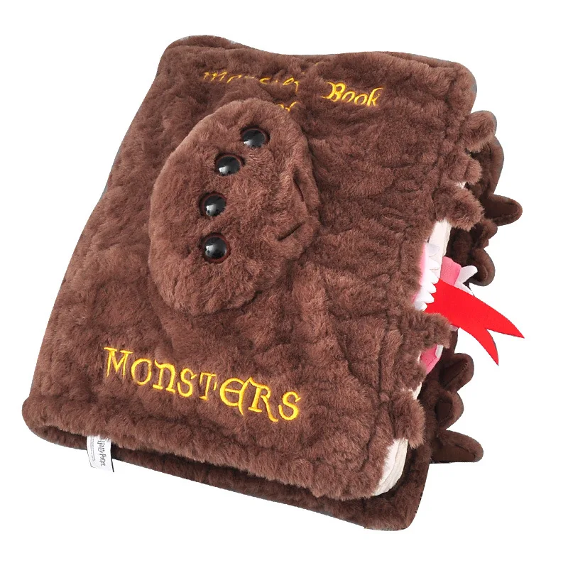 HUGKIS Official Harry Potter Adorable Monster Book of Monsters Plush, 10cm Keychain & 35cm Pillow, Movie Collectible Stuffed Toy