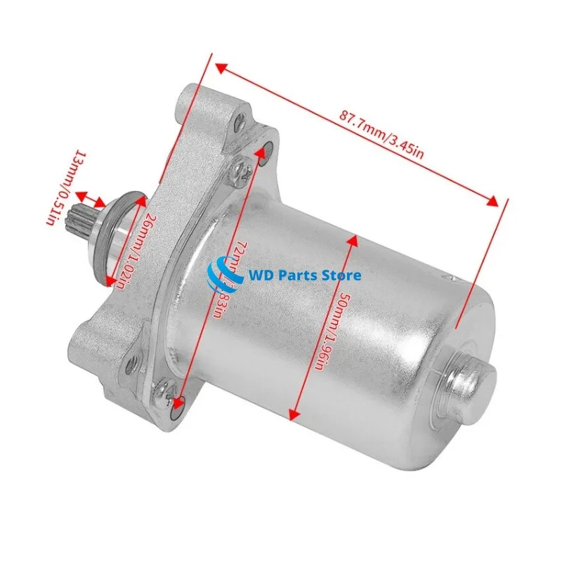 96928R Starter Motor For Piaggio ZIP 50 1995-1996 Fly 4T 100 2007-2010 Liberty 4T 100 2011-2014 view 5