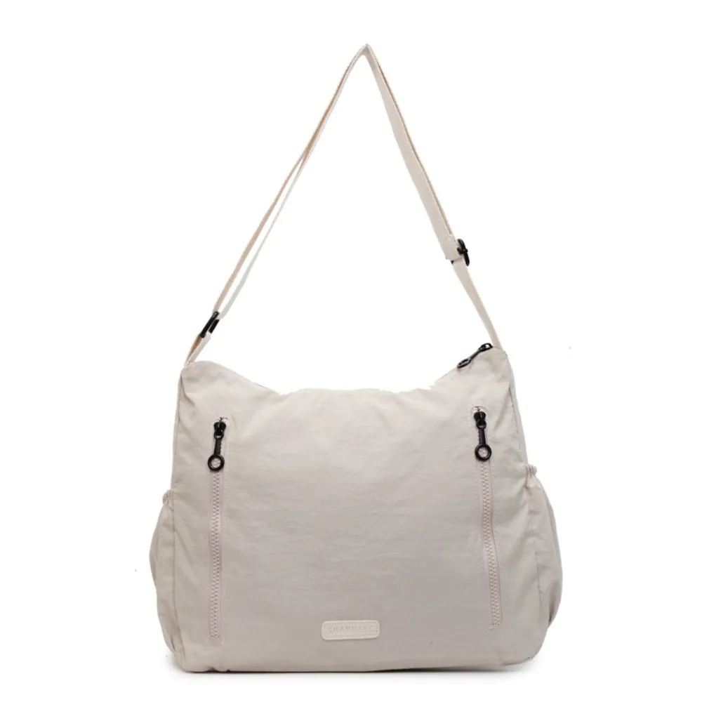 

Нейлоновая сумка-мессенджер большой емкости, водонепроницаемая квадратная сумка через плечо в корейском стиле, однотонная повседневная сумка на одно плечо