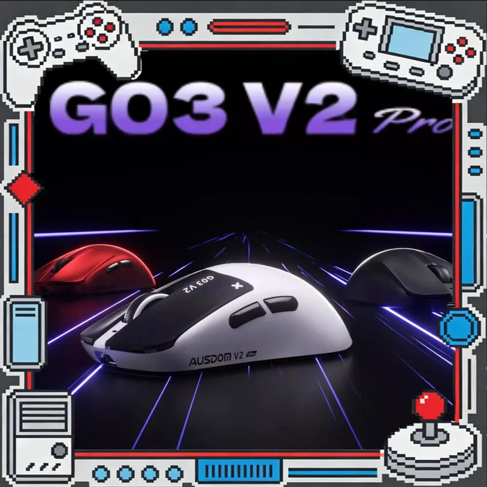 AUSDOM G03V2 Pro/Ultra Mouse PAW3395 Two-mode Wireless Mouse Gaming PAM Omron Lightweight Computer Office Big Hand Gaming Mouse