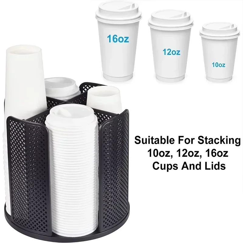 

Home 360° Rotation Plastic Cup Dispenser for Disposable Cups Luxury Desktop Storage Organizer Coffee Tea Cup Holder Storage Box
