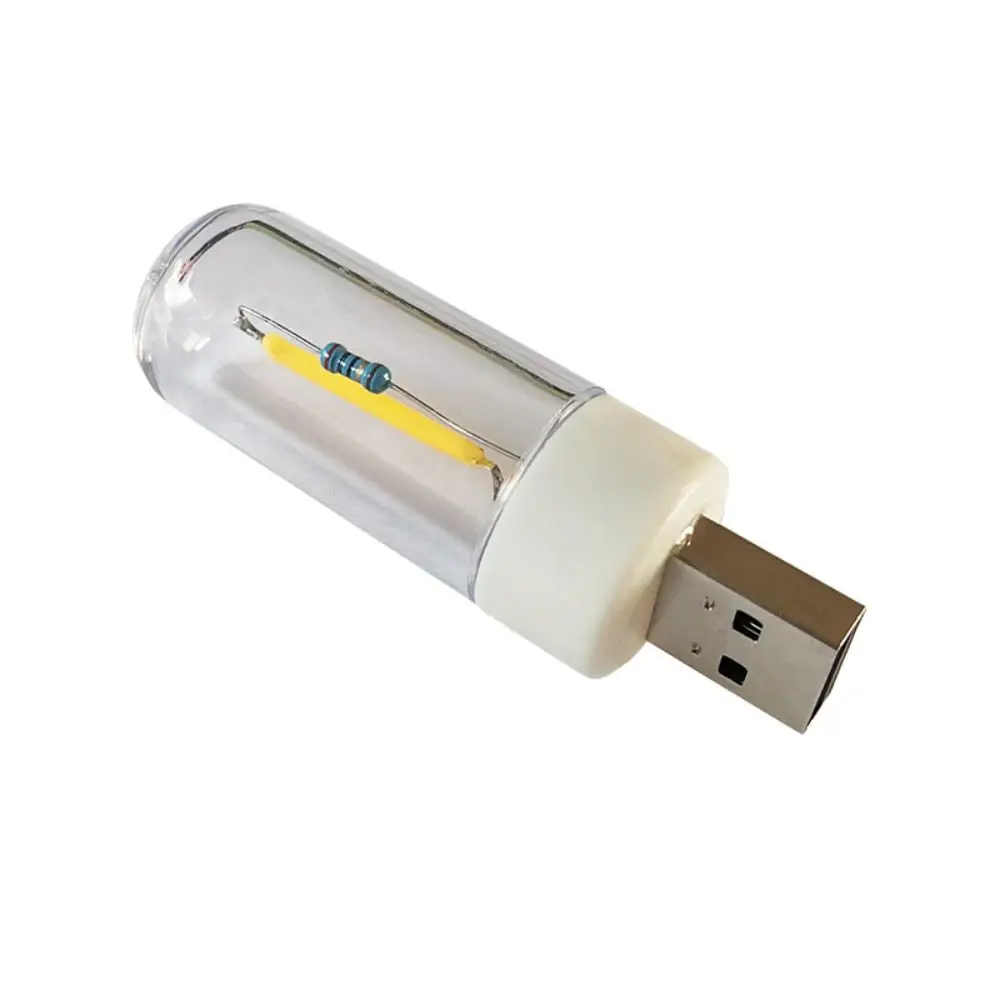 Portátil Mini LED Camping Lamp, Filamento USB, 5V Night Light, Iluminação Criativa Simples, Lâmpada USB, Carregamento Treasure Notebook