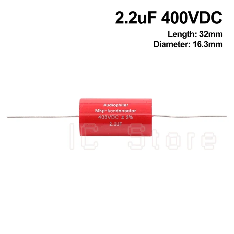 Audiophiler Axial MKP Capacitor Audio 250V 400V 630V HIFI Metal Film Coupled Frequency Dividing Capacitor Fever Electrodeless