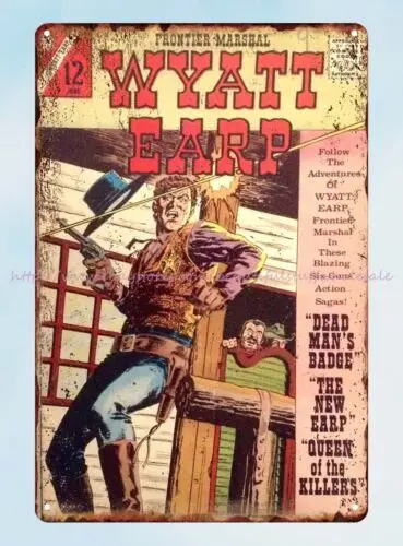 Wyatt Earp, Frontier Marshal 1967 tin sign discount wall art plaque