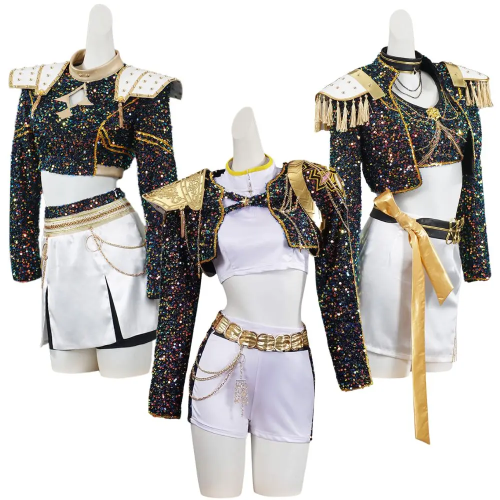 Niños Niñas Kpop Rumi Demon Hunters Zoey Mira Cosplay disfraz de fantasía disfraz para niños trajes de juego de rol traje de Carnaval de Halloween