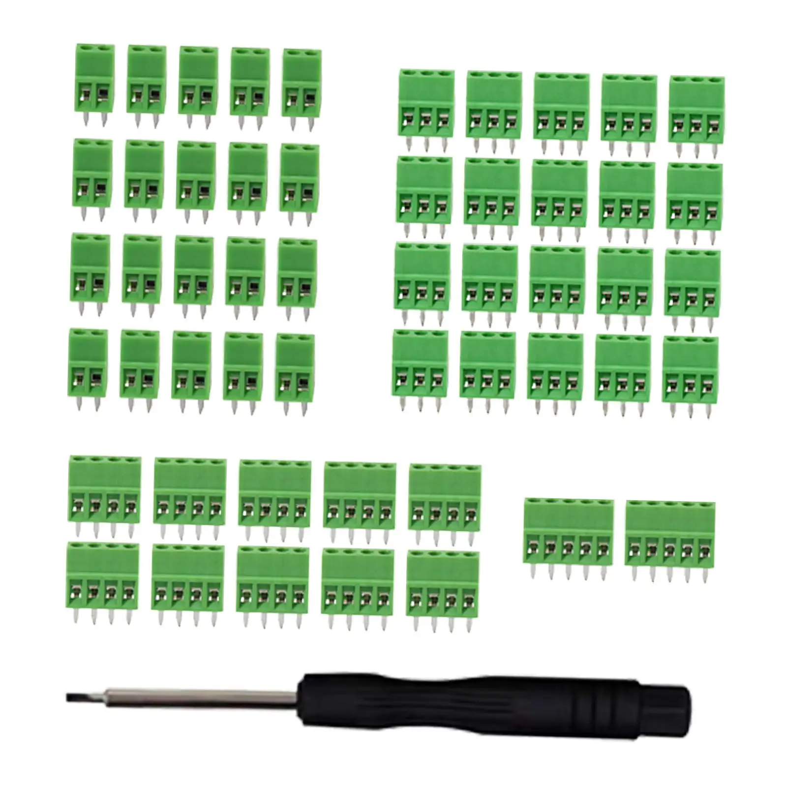 Mini Screw Terminal Block Connector 2.54mm PCB Mounting Kit for DIY Electronics and Wiring Adapters