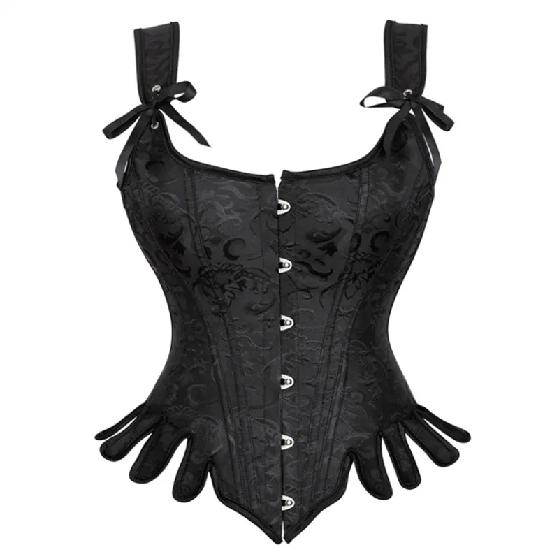 Women Embroidery Vest Corset Top Vintage Bustiers Corsets Slimming Waist Trainer Modeling Strap Gothic Overbust Corselet