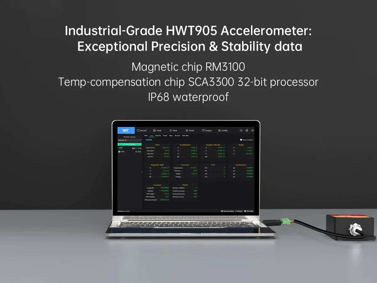 [Built-in RM3100 Magnetometer] Witmotion HWT905 Accelerometer+Angle(XY0.05°)+Digital Compass+Gyro+Inclinometer&Temp Compensation