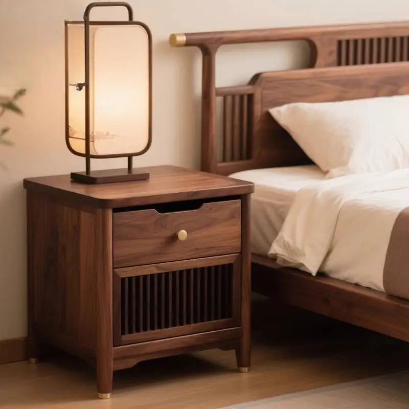 

Drawers Brown Bedside Table Aesthetic Decoration Japanese Unique Bedside Table Storage Luxury Nachtkastje Furniture For Home