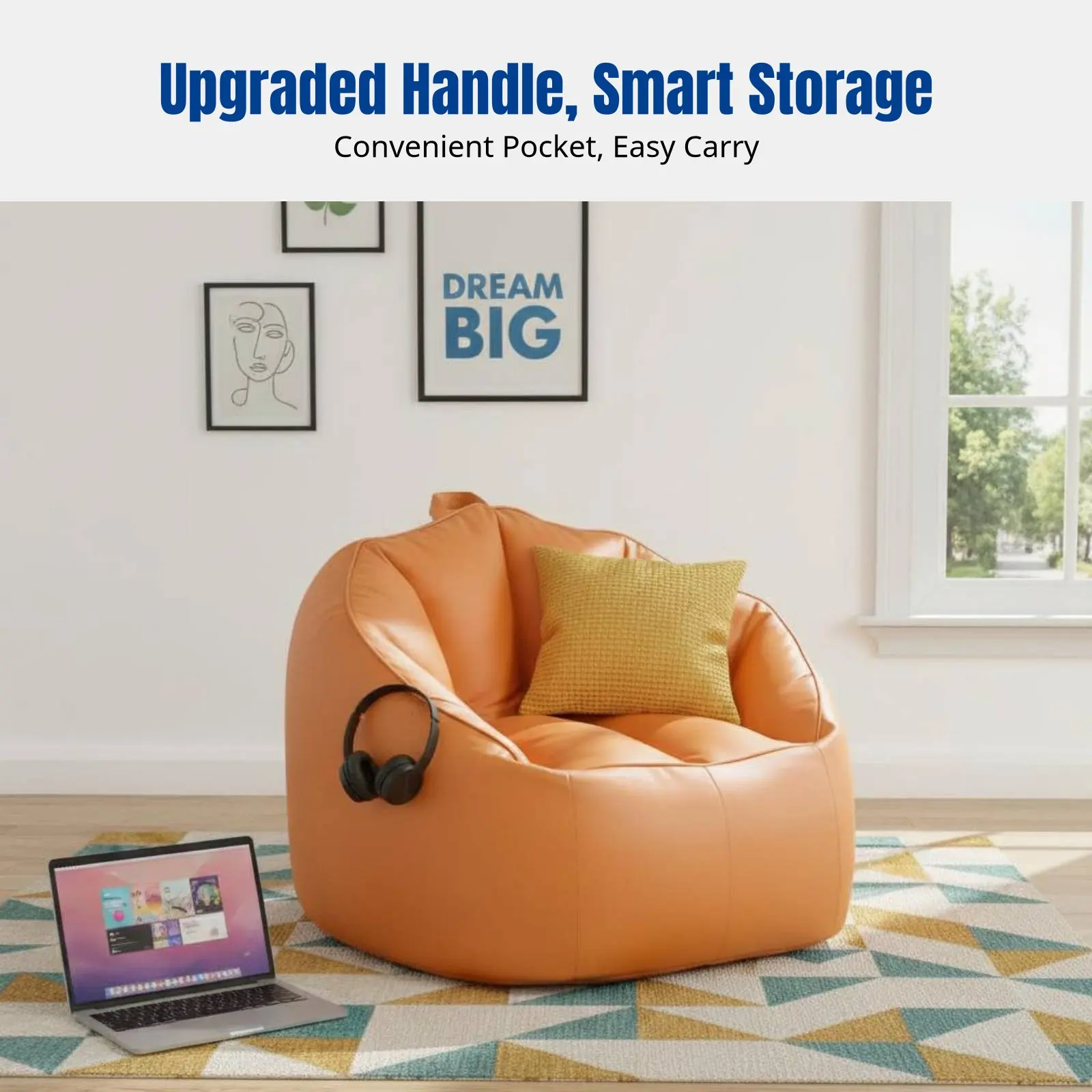 モダンなミニマリストレイジーソファビーンバッグチェアリクライニングシングルシートファブリックフォームビーズバルコニー寝室ランダムカラー