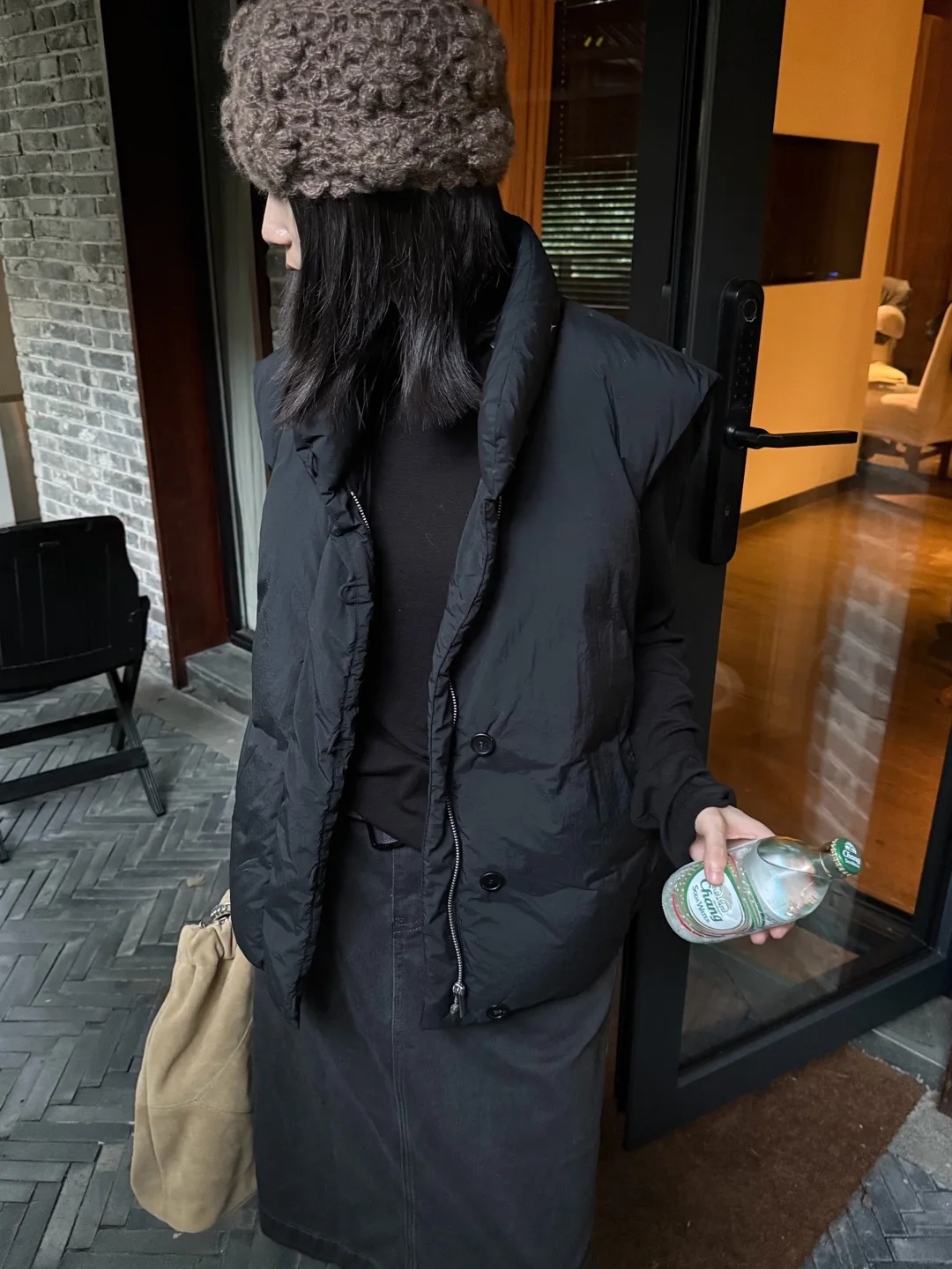 

Loose Korean Sle Commute Pure Color Autumn Winter down Vest Warm Collarl Jaet Girls Outerwear Thiened Daily Wear